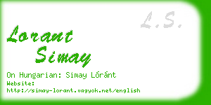 lorant simay business card